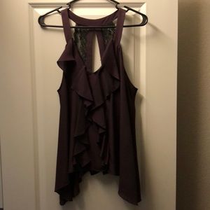 BCBG Top with open back lace detail